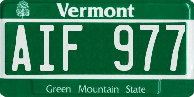 VT license plate AIF977