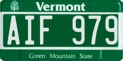 VT license plate AIF979