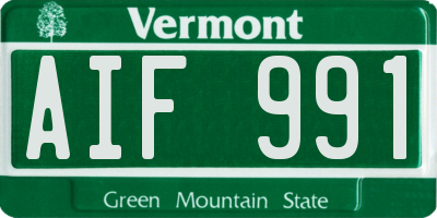 VT license plate AIF991