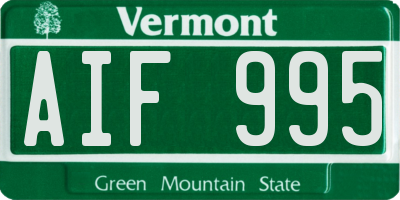 VT license plate AIF995