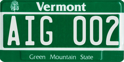 VT license plate AIG002