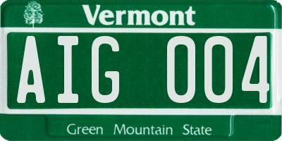 VT license plate AIG004
