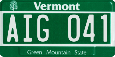 VT license plate AIG041