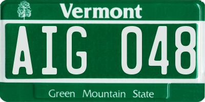 VT license plate AIG048