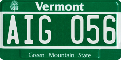 VT license plate AIG056