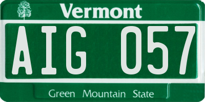 VT license plate AIG057