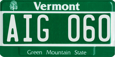 VT license plate AIG060