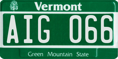 VT license plate AIG066