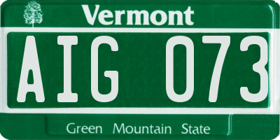 VT license plate AIG073