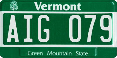 VT license plate AIG079