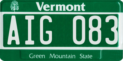 VT license plate AIG083
