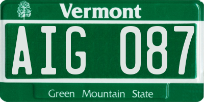 VT license plate AIG087