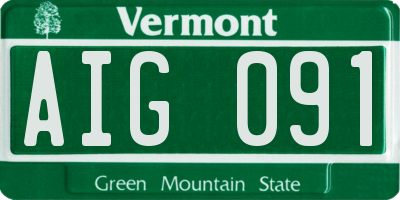 VT license plate AIG091