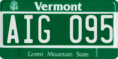 VT license plate AIG095
