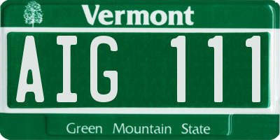 VT license plate AIG111