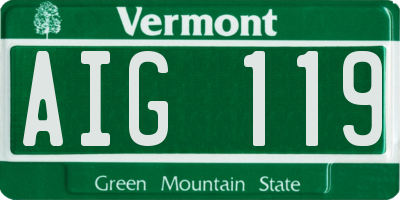 VT license plate AIG119