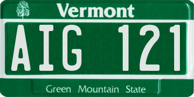 VT license plate AIG121