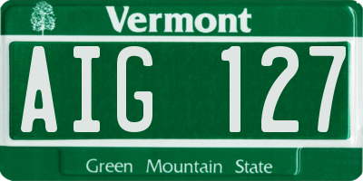VT license plate AIG127