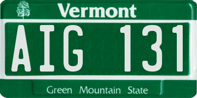 VT license plate AIG131