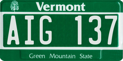 VT license plate AIG137