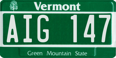 VT license plate AIG147