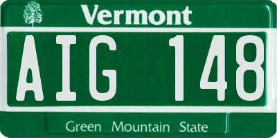 VT license plate AIG148