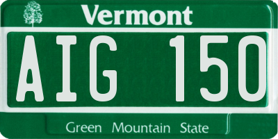 VT license plate AIG150