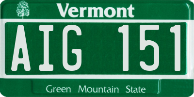 VT license plate AIG151