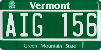 VT license plate AIG156