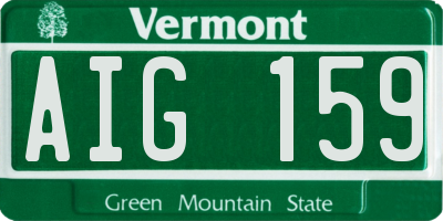 VT license plate AIG159