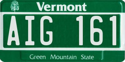 VT license plate AIG161