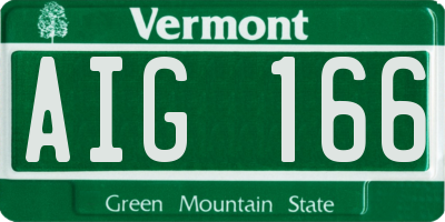 VT license plate AIG166
