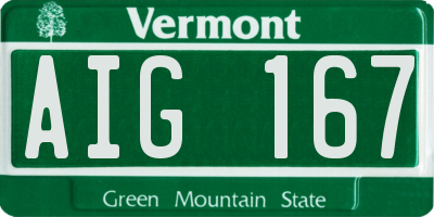 VT license plate AIG167