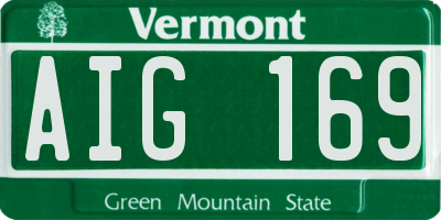 VT license plate AIG169