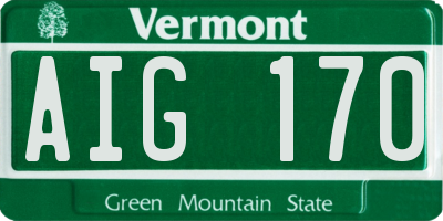 VT license plate AIG170