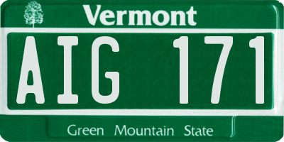 VT license plate AIG171