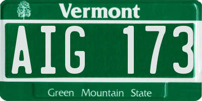 VT license plate AIG173
