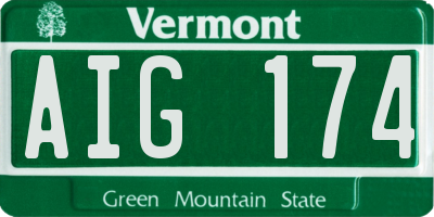 VT license plate AIG174
