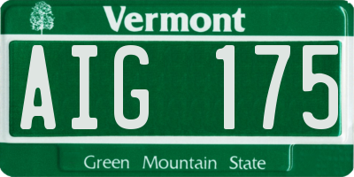 VT license plate AIG175
