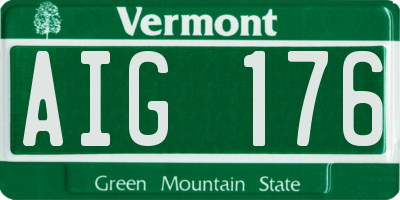 VT license plate AIG176