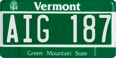 VT license plate AIG187
