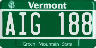 VT license plate AIG188