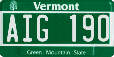 VT license plate AIG190