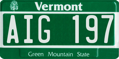 VT license plate AIG197