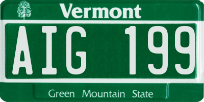 VT license plate AIG199