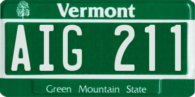 VT license plate AIG211
