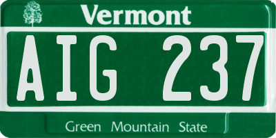 VT license plate AIG237