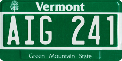 VT license plate AIG241