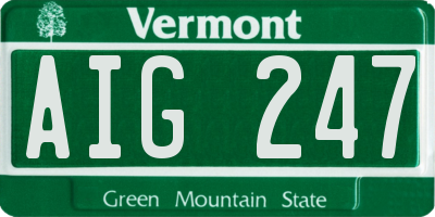 VT license plate AIG247