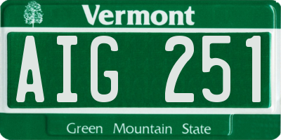 VT license plate AIG251